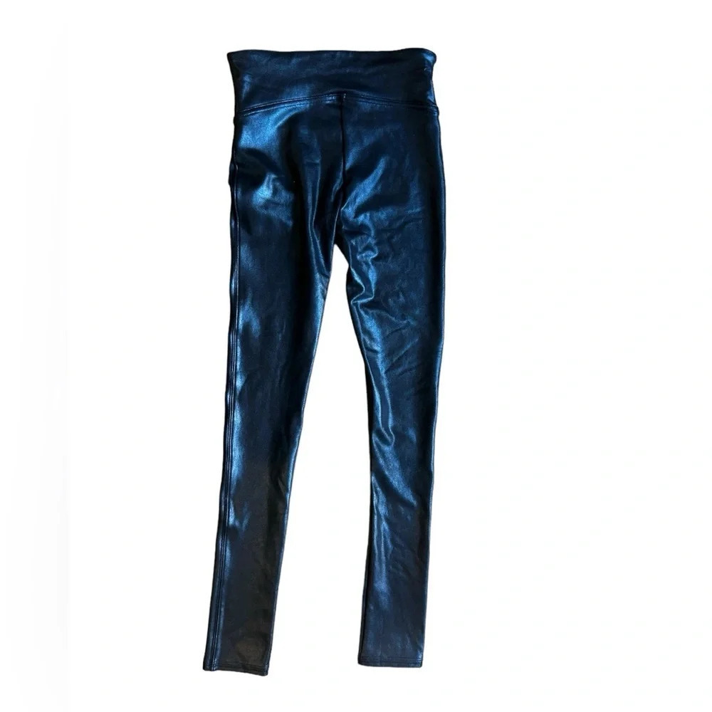 SPANX Women’s Faux Black Leather Leggings NWOT Size Extra Small - Picture 8 of 13